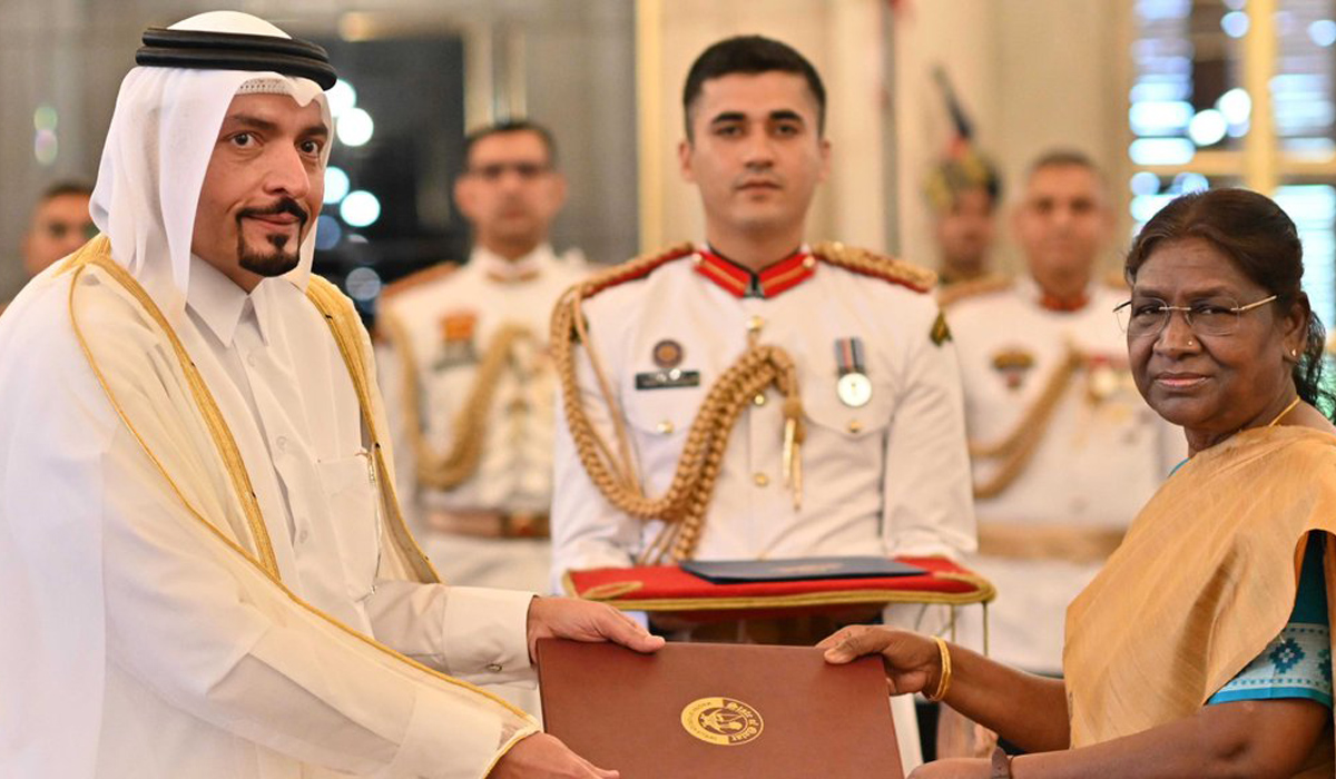 President of India Receives Credentials of Qatar's Ambassador